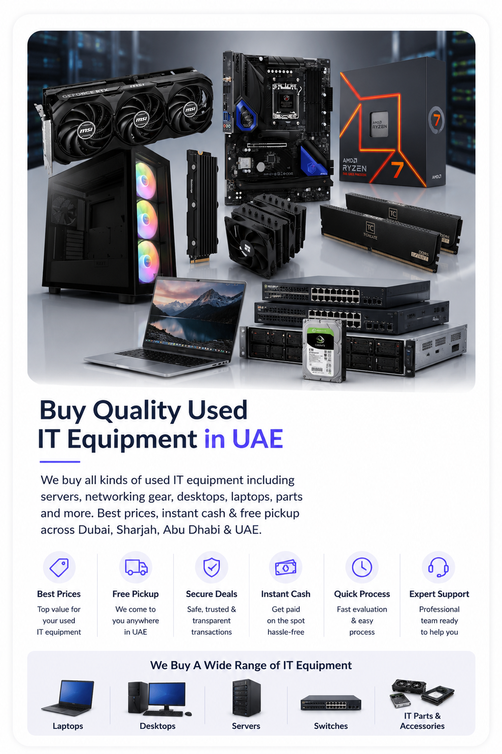 Used servers and networking equipment buyer in Sharjah